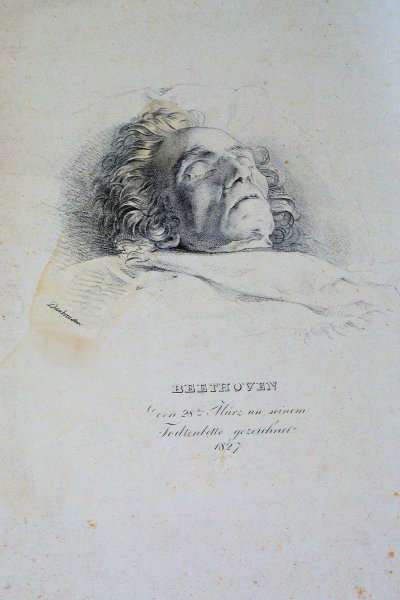 Ludwig van Beethoven 1770-1827 on his deathbed by Romanticism