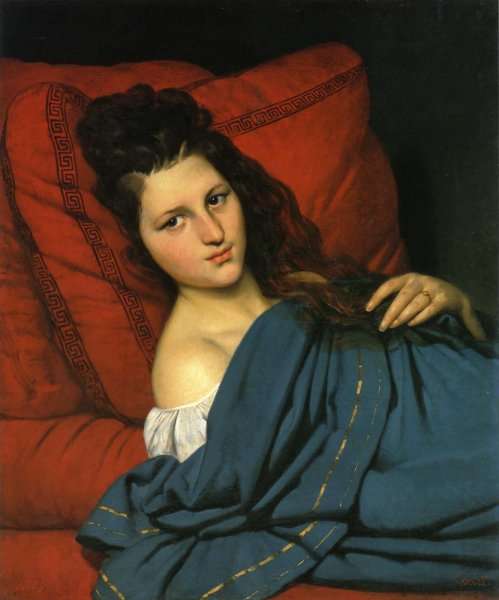 Half-length Woman Lying on a Couch 1829 by Romanticism