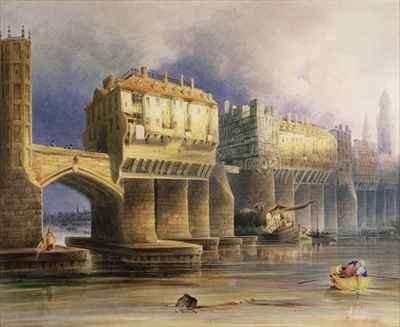 Old London Bridge in 1745 by Romanticism