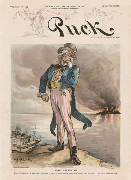 Time nearly up Uncle Sam and Cuba by Romanticism