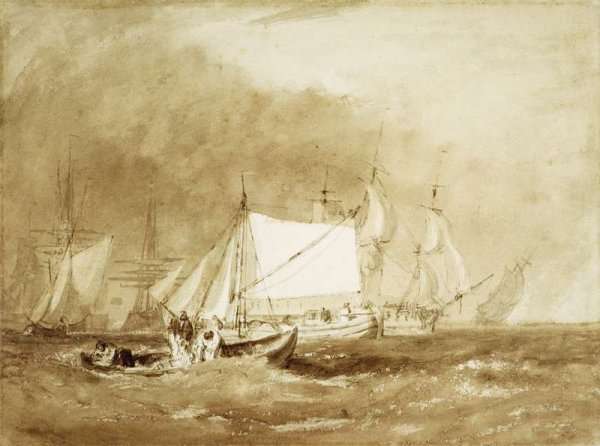 Shipping Scene, with Fishermen, c.1815-20 by Romanticism