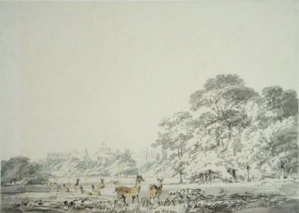 Windsor Castle and Park with Deer by Romanticism