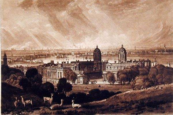 London from Greenwich, engraved by Charles Turner 1773-1857 1811 by Romanticism