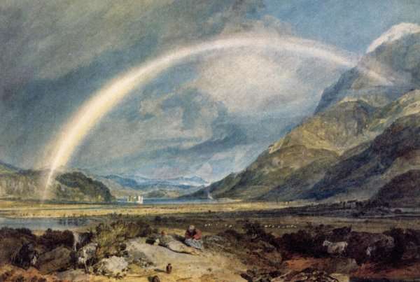 Kilchern Castle With The Cruchan Ben Mountains Scotland Noon by Romanticism