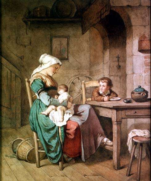 Interior of a Swiss Cottage by Romanticism
