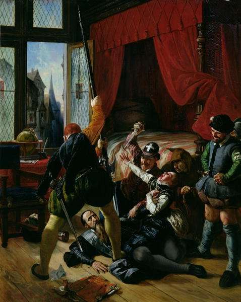 The Assassination of Brion, Tutor to the Prince of Conti (1558-1614) at the St. Bartholomews Day Massacre in 1572, 1833 by Romanticism