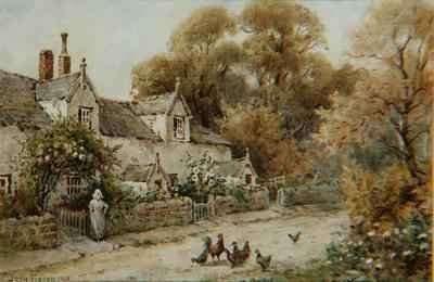 Wayside Cottages in Summer by Romanticism