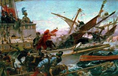 The Naval Battle of Lepanto waged by Don John of Austria by Romanticism