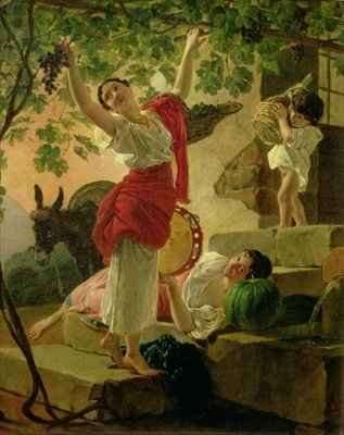 Girl Gathering Grapes near Naples by Romanticism