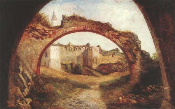 Gate of the Gussing Fortress around 1889 by Romanticism