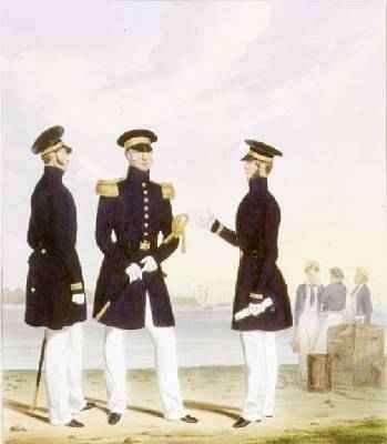 Captain Flag Officer and Commander Undress plate 9 from Costume of the Royal Navy and Marines by Romanticism