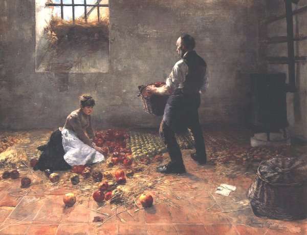 Gathering Apples c. 1885 by Romanticism