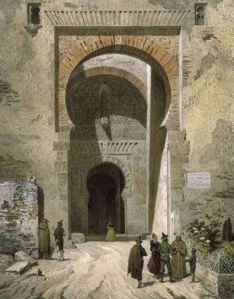 The Gate of Justice, entrance to the Alhambra, Granada by Romanticism