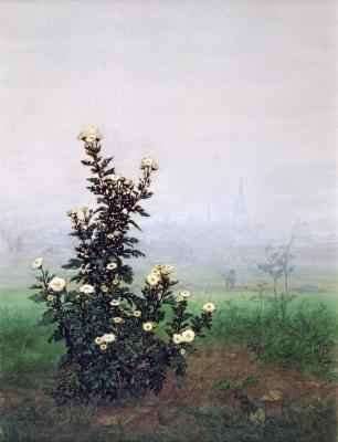 Flowering Chrysanthemum with Worker by Romanticism