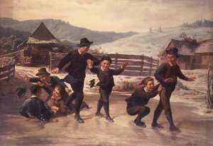 Children skating by Romanticism