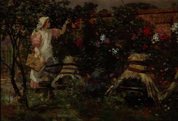Girl and Bee Hives by Romanticism
