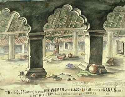 House in which the women were slaughtered by order of Nana Sahib by Romanticism