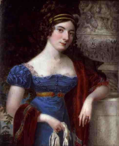 Lady in a Lace Bordered Blue Dress by Romanticism