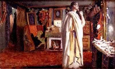 The Actor Mounet Sully wearing Roman Costume in his Dressing Room by Romanticism