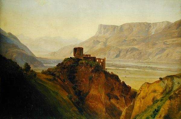Die Ruine Brunnenburg mit dem Etschtal by Romanticism