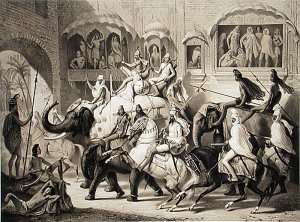 A Street in Lahore, from Voyage in India, engraved by Louis Henri de Rudder 1807-81 1842 by Romanticism