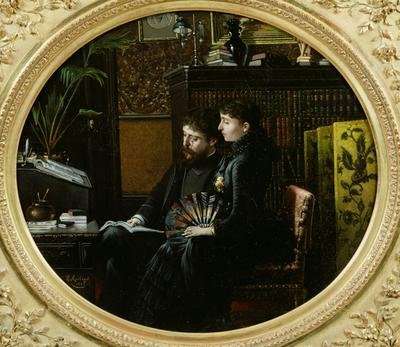Alphonse Daudet 1840-97 and his Wife in their Study 1883 by Romanticism