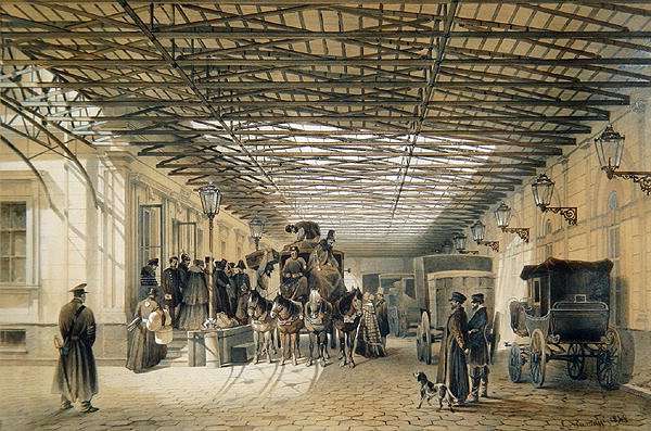 Departure of a Stagecoach from St. Petersburg Station, 1848 by Romanticism