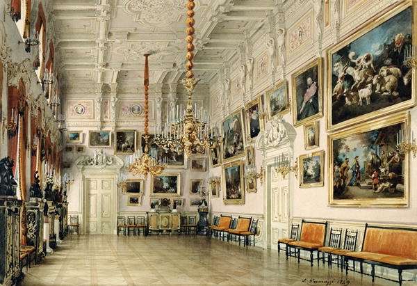 The Dance hall in at Count Bezborodkos House, St. Petersburg, 1849 by Romanticism