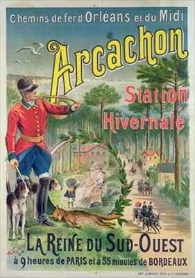 Poster advertising the seaside resort of Arcachon by Romanticism