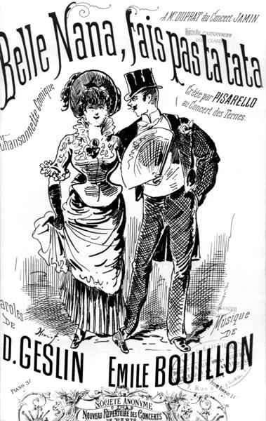 Front cover of a score sheet for the song Belle Nana fais pas ta tata by Romanticism