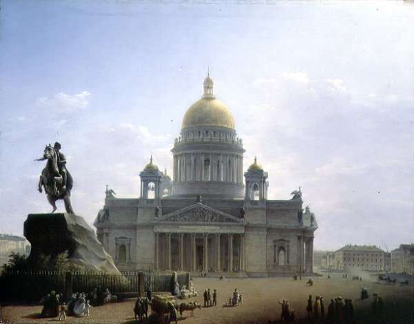St. Isaacs Cathedral with a Statue of Peter the Great, 1844 by Romanticism