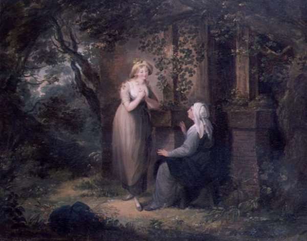 At the Cottage Door by Romanticism