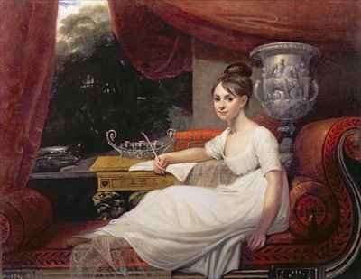 Portrait of Eleanor Anne Porden on a chaise longue by Romanticism