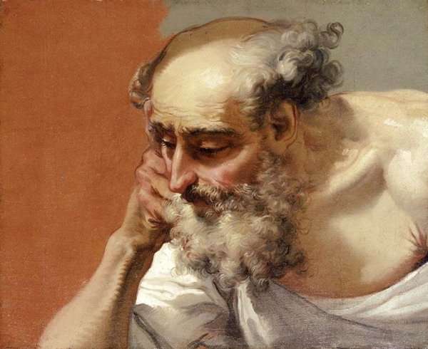 Head Study of an Elderly Bearded Man by Romanticism