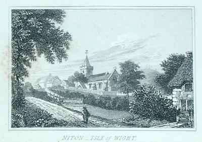 Niton Church Isle of Wight from Michael Faradays scrapbook by Romanticism
