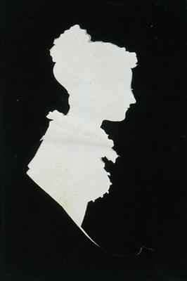 Silhouette of Sarah Faraday 1800-79 from Michael Faradays scrapbook by Romanticism