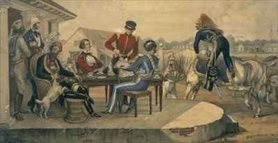 A Coffee Party at a military station in India by Romanticism
