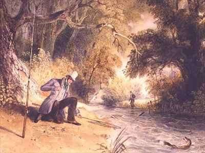 Pike Fishing Landing a Jack by Romanticism