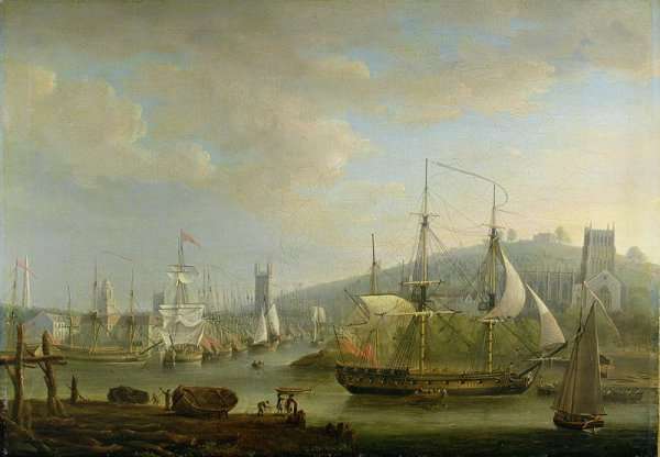 View of Bristol Harbour showing the Cathedral, 1785 by Romanticism