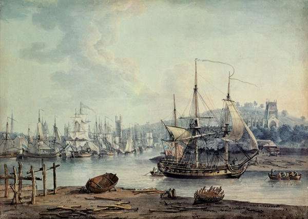 Towing a Warship out of Bristol Harbour, 1783 by Romanticism