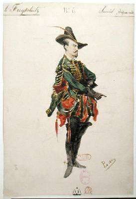 Costume of the Hunter Samiel for the opera Der Freischutz by Romanticism