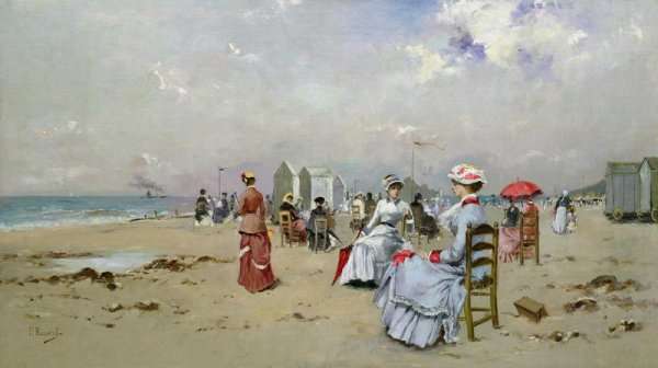 La Plage de Trouville by Romanticism