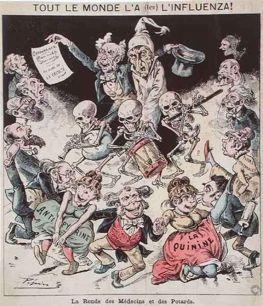 Caricature of the influenza epidemic of 1820, c.1889 by Romanticism