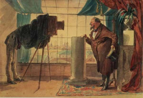 A Businessman at the Photographers Studio, 1860 by Romanticism