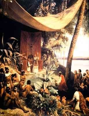 The first Mass held in the Americas by Romanticism