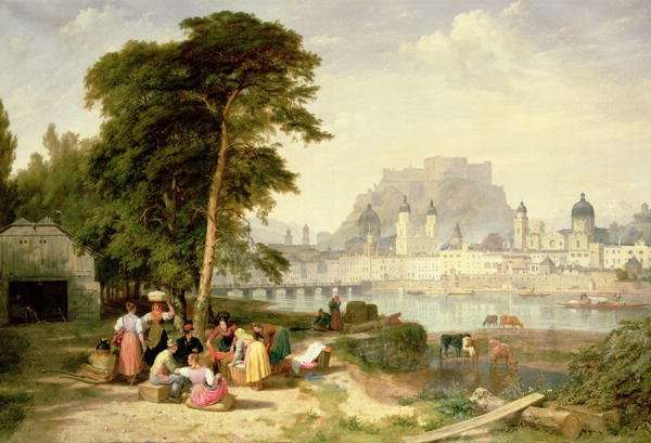 City of Salzburg, The Archbishops Palace on the Rock by Romanticism