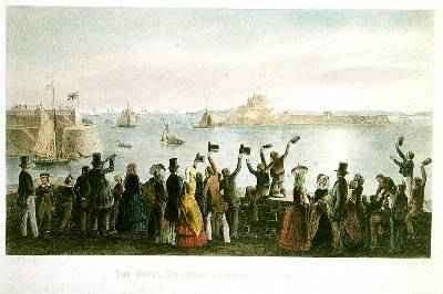 The Royal Squadron Entering St. Aubins Bay, 2nd September 1846, from the Visit of Queen Victoria in Jersey, engraved by H. Walter, 1847 by Romanticism