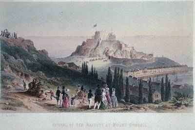 Arrival of Her Majesty at Mount Orgueil, 3rd September 1846, from the Visit of Queen Victoria in Jersey, engraved by H. Walter, 1847 by Romanticism