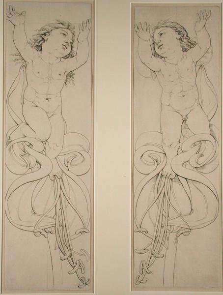 The Left and Right Genie on the Amaryllis Plant, 1809 by Romanticism