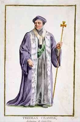 Thomas Cranmer 1489-1556 Archbishop of Canterbury 1533-56 from Receuil des Estampes representant les Rangs et les Dignites suivant le Costume de toutes les Nations existantes by Romanticism